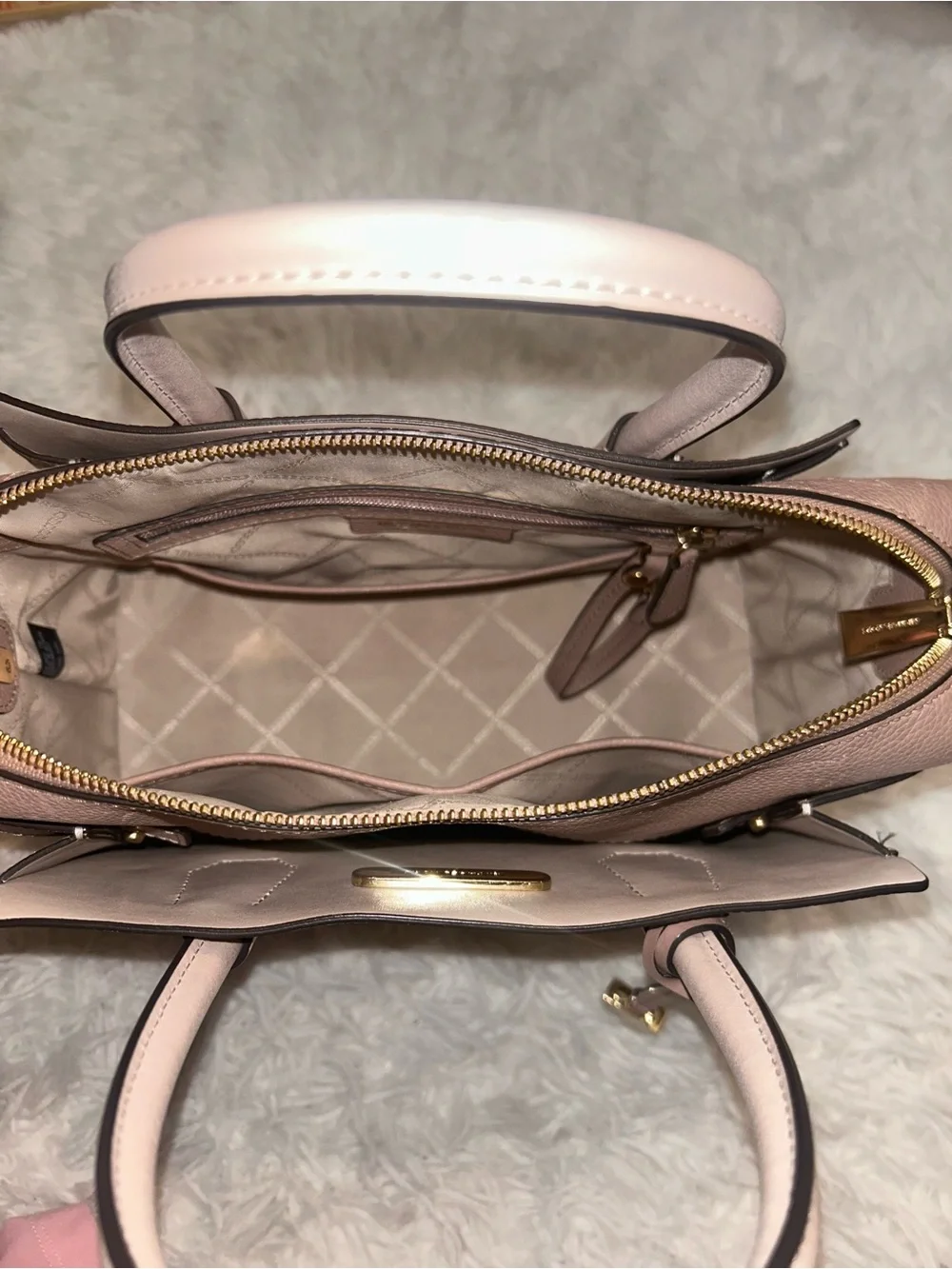 Michael Kors Mercer tote bag Pebble Leather Pink, White Beige Purse handbag